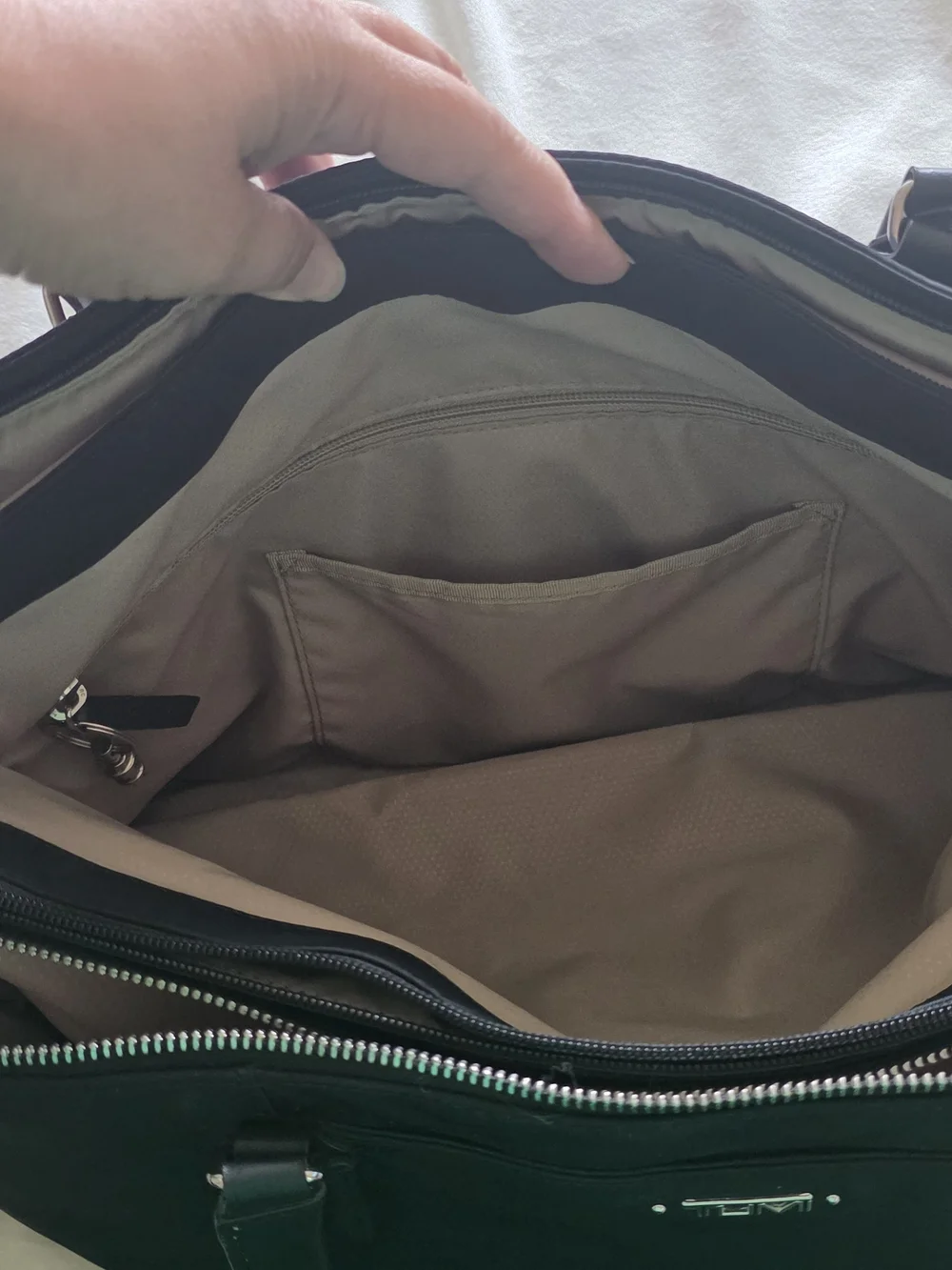 Tumi Black Nylon Work Tote with Leather Handles